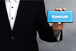 Smartphone mit Schriftzug Kennzahl