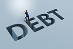 Schriftzug DEBT